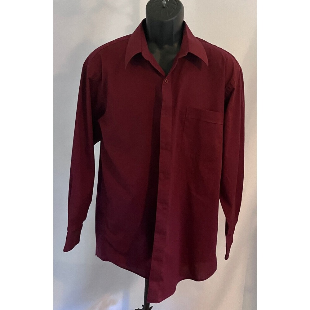 Mens Kilburne Finch Single Needle Tailoring Maroon Shirt Size 16 12/ - 32/33